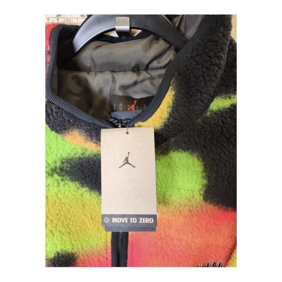 Nike Air Jordan Flight MVP Infrared Heat AOP Deep Pile Fleece DV1611-612 SZ 2XL - Picture 6 of 16